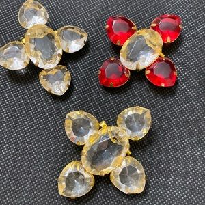 Vintage Set of 3 Acrylic brooch